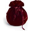 LEONARDO CARBONE Borsa da donna in velluto viola | chiusura con coulisse | Mercato medievale LARP, Carnevale, Halloween, cosplay, borse, accessori, borsa | 100% cotone, Colore: rosso, taglia unica