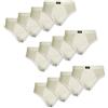 Fontana Calze 12 Paia di Slip Uomo in Cotone Bianco Taglia 54-56 (7°)