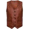 Infinity Leather Gli Uomini Liscia Capra Scamosciata Smart in Pelle Abbronzatura Gilet 5XL
