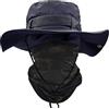 ehsbuy Cappello Mimetico Pescatore Tesa Large Safari Traspirante Boonie Hat Scaldacollo Tattica Mimetica Vegetata per Uomo Pesca Cacca Jungle Paintball CS