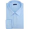 DIDYUGO Camicia Uomo Tinta Unita Fantasia Taglie Forti Maniche Lunghe 100% Cotone 45 46 (48 - Celeste)