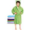 Twinzen - Accappatoio Bambini Cotone : Ragazzo e Ragazza - 100% Cotone OEKO-TEX® Senza Prodotti Chimici - 2 Tasche, Cintura, Cappuccio con Orecchie