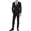 VEQUÈ Abito Uomo Nero Elegante Slim Fit Vestito Cerimonia Sartoriale Casual Completo Giacca e Pantalone Primavera Estate (IT, Numero, 48, Regular, Regular, Nero)