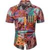 COSAVOROCK Camicia Anni 70 Hippie Uomo Camicie Fiori Funky Brutto Casual L