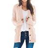 Easygou Donna Pulsante Cardigan Maglione Cappotto Cavo Maglia Grosso Maglione Oversize Morbido Manica Lunga Aperto Frontale Slouchy Pocket Outwear Cappotto