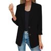 Generic Blazer, elegante giacca da donna in tinta unita, con doppia tasca laterale, a maniche lunghe, business, ufficio, slim fit, blazer aperto, giacca trench, colletto a risvolto, giacca per le mezze