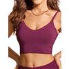 CRZ YOGA Scollo a V Longline Top Bikini | Imbottito, Coppa A-D, Taglio Corto, Spalline Regolabili Sottili, Nuoto, Costume da Bagno per Donna