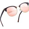 Joopin Occhiali da Sole Mezza Montatura Polarizzati Vintage Uomo Donna