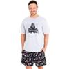 Disney Star Wars Pigiama Uomo Corto Morbido Traspirante Pigiami Uomo Estivi Set Baby Yoda Abbigliamento da Casa Regalo per Lui (S, Grigio Darth Vader)