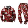 Générique Set Termico Imbottito in Pile da Uomo, Completo Pigiama Caldo in Peluche di Natale, Felpa e Pantalone con Stampe Natalizie, Vestiti da Casa Brutti per Autunno e Inverno, L