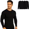 Leedya Maglia Uomo Manica Lunga in Caldo Cotone, Made in Italy - Maglia Intima Termica Invernale Morbida e Traspirante - Comfort Naturale e Vestibilità Aderente - Bianco o Nero, da S a 3XL (2, Nero, S)