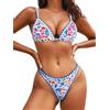 BIKINX Set Bikini da Donna Due Pezzi Costumi da Bagno Sexy Push up Gamba Alta Bikini Neon
