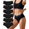 FINETOO Mutande Donna Cotone Slip Cotone Cintura Sportiva Culotte Donna Intimo a Vita Bassa Sportivo Culotte Pacco da 6
