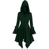 Generisch Abbigliamento medievale da donna, cappotto rinascimentale, vestito gotico, per carnevale, Halloween, mantelle con cappuccio, vintage, maniche svasate, cosplay, costume barocco, verde, XXL