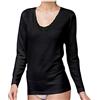 Nottingham MAGLIA MANICA LUNGA DONNA LANA E COTONE CON PIZZO MACRAME' (NERO, XL)