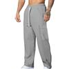 MakingDa Cargo Pantaloni Velluto A Coste Uomo Straight Jogger Coulisse Elastico in Vita Lavoro Tasche Laterali Sportivi Pantalone Tuta Multitasche Regular Fit Casual Pants Grigio XXXL