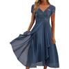Vuncio Abiti Lunghi Donna Eleganti Estivi Taglie Forti Morbidi Fantasia Vestito Donna Elegante Lungo Estivo Stampa a Fiori Casual Cerimonia Matrimonio Spiaggia