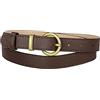 Allegra K Donne PU Cinture in Pelle Bronzo Metallo Pin Fibbia Cinture Sottile Per Jeans Vestito, Caff, 31/5/37.8W