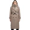 khujo Cappotto invernale da donna, caldo trench con cintura in vita e colletto rimovibile Elena-YM XS-XXL, greige, L