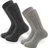 PASINI FASHION 2 Paia - Calze pesanti da uomo con Alpaca - Collezione ANDE - calde e confortevoli, in assortimento di due colori