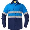 Yukirtiq Camicia Uomo da Lavoro Meccanico Polo a Maniche Lunghe Abbigliamento da Lavoro ad Alta visibilità Camice Blu Divisa da Lavoro con 2 Tasche