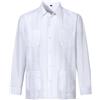 Generic Camicia da Uomo Ricamata Casual da Spiaggia Cubana a Maniche Lunghe Guayabera Collo Coreana