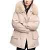 Goolecrimp Cappotto Parker Caldo Invernale da Donna Caldo Piumino in Sherpa Spesso Giacca da Neve Impermeabile Spessa con Cappuccio Ampio Colletto in Pelliccia Cappotto Parker Sottile