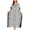 YouKD - Kaftano estivo lungo da donna, stile bohémien, maxi vestito da spiaggia, copricostume, kimono ampio, taglia unica, Taglia unica