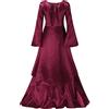 Generico Vestito Gotico Medievale Donna Elegante con Cinturino Vestiti Eleganti Cerimonia Curvy Costume da Dama Dell'80 Vestito Carnevale Veneziano Principessa Abito Capodanno Abiti Strega per Sera Feste