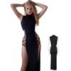 ZDQC Rave - Vestito da donna, con taglio alto, per Halloween, per festival e rave