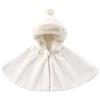Generisch Mantello per Bambina in Peluche con Cappuccio - Giacca Poncho Soffice con Rivestimento in Pelliccia Sintetica | Mantello Festivo per Inverno e Battesimo, 90 cm