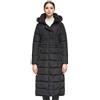 OROLAY Piumino da Donna con Cappotto Lungo Maniche Raglan con Cappuccio in Pelliccia Nero S