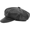 Melegari Berretto Newsboy Biker, Vera Pelle, Berretto Gatsby a Otto Spicchi, Made in Italy, Unisex, Estate/Inverno (Nero, XL)