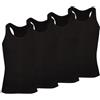 Palleon - Confezione da 4 canottiere da uomo in 100% cotone - Canottiera classica da ascella, tank top, traspirante e delicata sulla pelle, vestibilità perfetta, Nero , XL