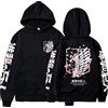 zhedu Anime AOT Felpe con Cappuccio Pullover Casual Allentato Top Uomo Donna Felpe A Maniche Lunghe AOT Y2K Streetwear