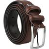 Police Cintura Uomo In Vera Pelle, Alta 3,5 cm, Accorciabile, Classica, Nickel Free