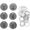 StayMax Targhetta metallica con numero identificativo con anello portachiavi (1-25)