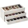 Lolalet Occhiali da sole Organizzatore, scatola da occhiali da sole con coperchio di vetro trasparente Display Case Storage Holder
