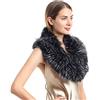 soul young Collo Sciarpa Invernale Calda di finto pelo, Donna Elegnate e Staccabile, Ideale per Outfit(80CM,Nero&Bianco)