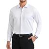 Enlision Camicia Uomo Maniche Lunghe Elasticizzata Non Stiro Antipiega Taglio Regolare con Bottoni e Tasca per Ufficio Cerimonia e Casual