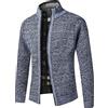 Evoga Cardigan Maglione Uomo Invernale Caldo Foderato in Pile con Cerniera Intera