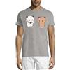 Generic Bubu Dudu Arguing Funny Slipper Throw Crew Neck Cotton T-shirt da uomo grigia