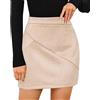 Adigaber Gonne da Donna in Finta Pelle Scamosciata a Vita Alta Bodycon Gonna Mini Side Split Corta con Chiusura