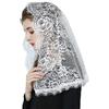 BEAUTELICATE Velo di Pizzo Chiesa Velo da Sposa Mantilla Velo Cattolica Sciarpe Scialle di Pizzo Copricapo Foulard Messa In Latino Nero Bianco V114