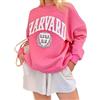 Vagbalena Maglia da Donna con Stampa di Lettere di Harvard Super David Abiti Gram Girocollo a Manica Lunga Casual Pullover Larga da Cento Top Felpa a Maniche Lunghe