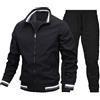 Generico Tuta da uomo primaverile e autunnale, set da 2 pezzi, giacca patchwork + pantaloni da jogging