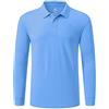 MoFiz Polo Uomo Manica Lunga Poloshirt Golf Camicia Sportiva Maglietta con Colletto Blu Cielo M