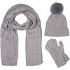 styleBREAKER Set invernale 3 pezzi donna: sciarpa,Grigio