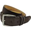 OLD GALLES Cintura Camoscio, Marrone, 4 cm, con Fibbia satinata e Interno in Pelle Naturale (Moro, 115 Taglia 48/50)