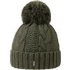 McBURN Giant Berretto con PON Donna - Made in Italy Beanie Invernale Berretti Pompon Lavorato a Maglia Risvolto, Fodera, Fodera Autunno/Inverno - Taglia Unica Verde Scuro